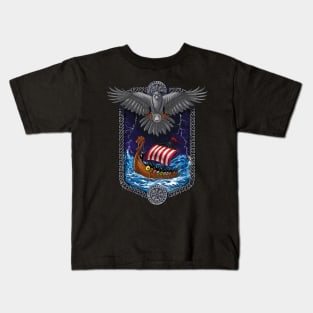 Nordic Mythology Viking Ship Kids T-Shirt